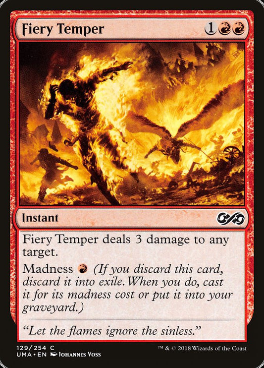MTG Card Title: Fiery Temper UMA/129