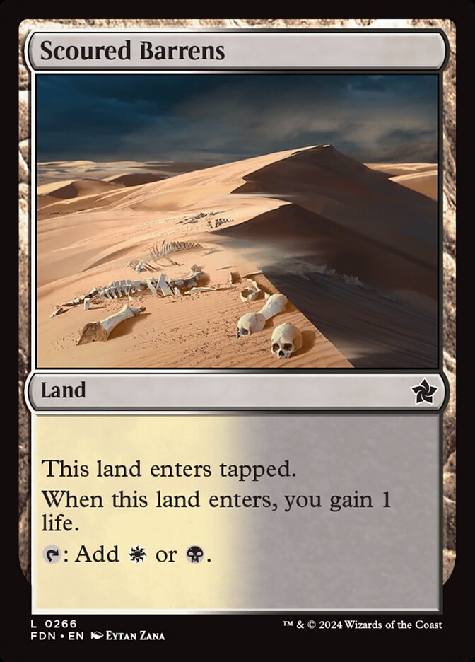 MTG Card Title: Scoured Barrens FDN/266