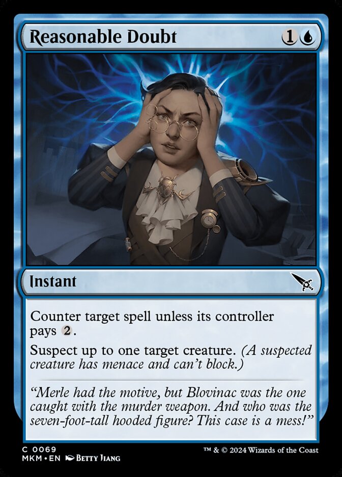 MTG Card Title: Reasonable Doubt MKM/69
