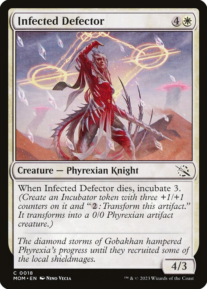 MTG Card Title: Infected Defector MOM/18
