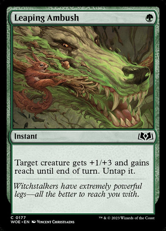 MTG Card Title: Leaping Ambush WOE/177
