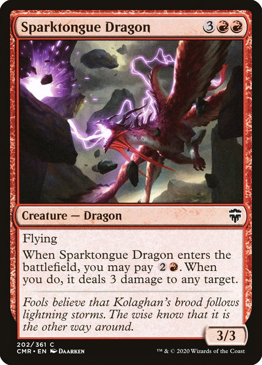 MTG Card Title: Sparktongue Dragon CMR/202
