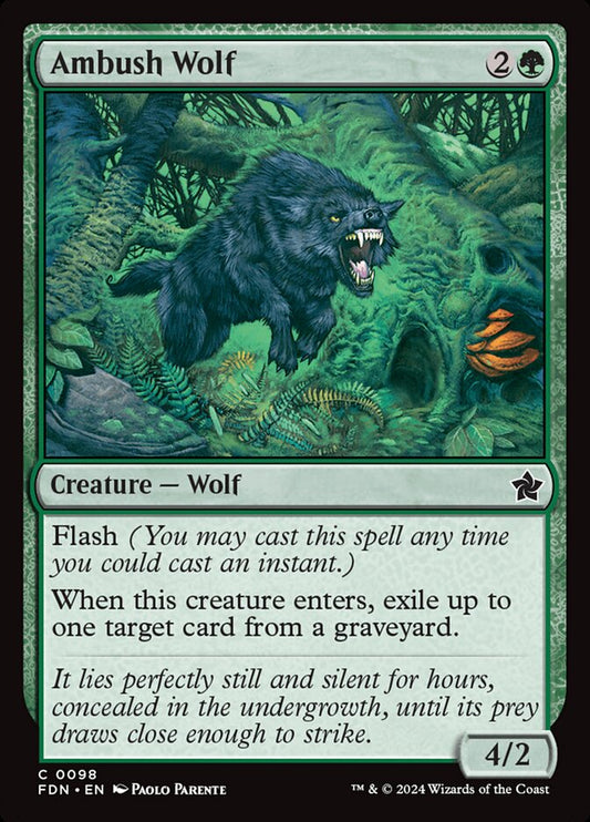 MTG Card Title: Ambush Wolf FDN/98
