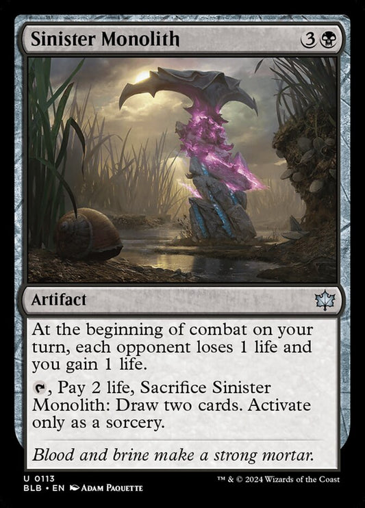 MTG Card Title: Sinister Monolith BLB/113