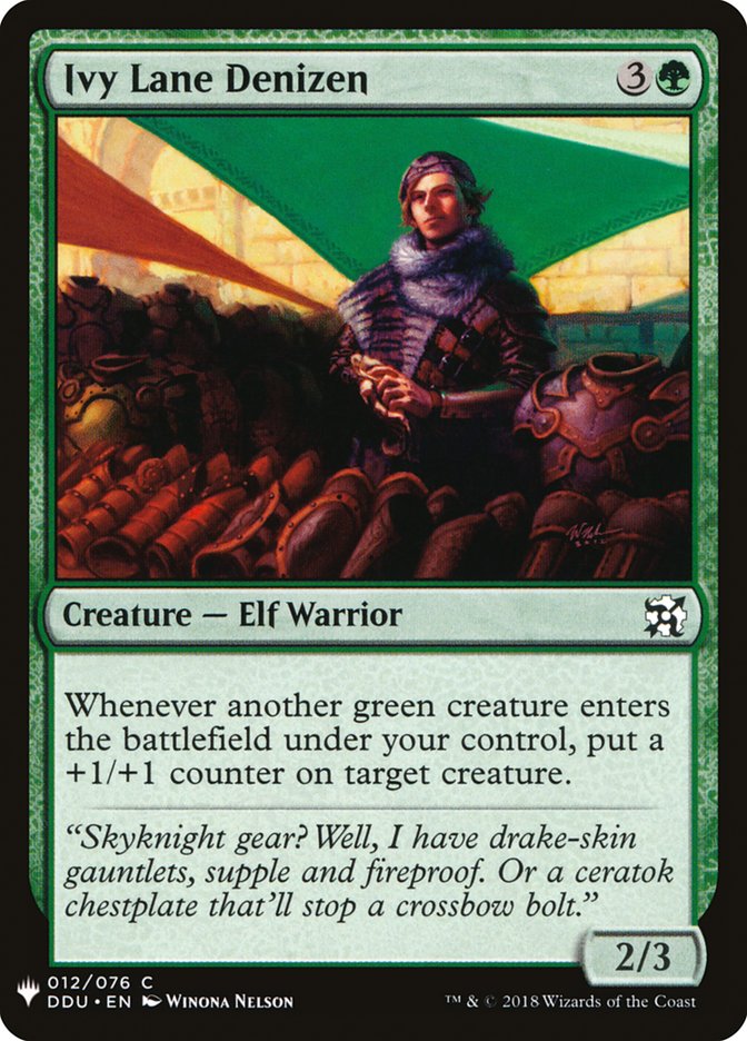 MTG Card Title: Ivy Lane Denizen PLST/DDU-12