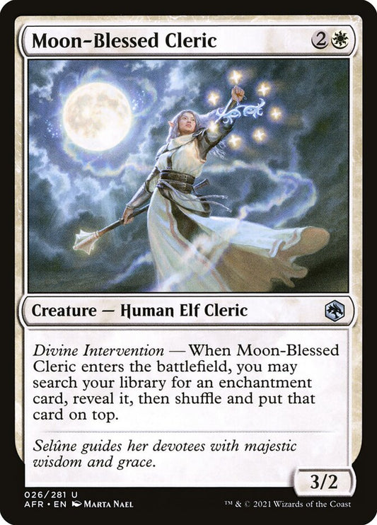 MTG Card Title: Moon-Blessed Cleric AFR/26