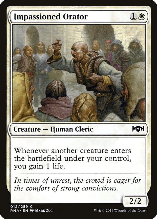 MTG Card Title: Impassioned Orator RNA/12