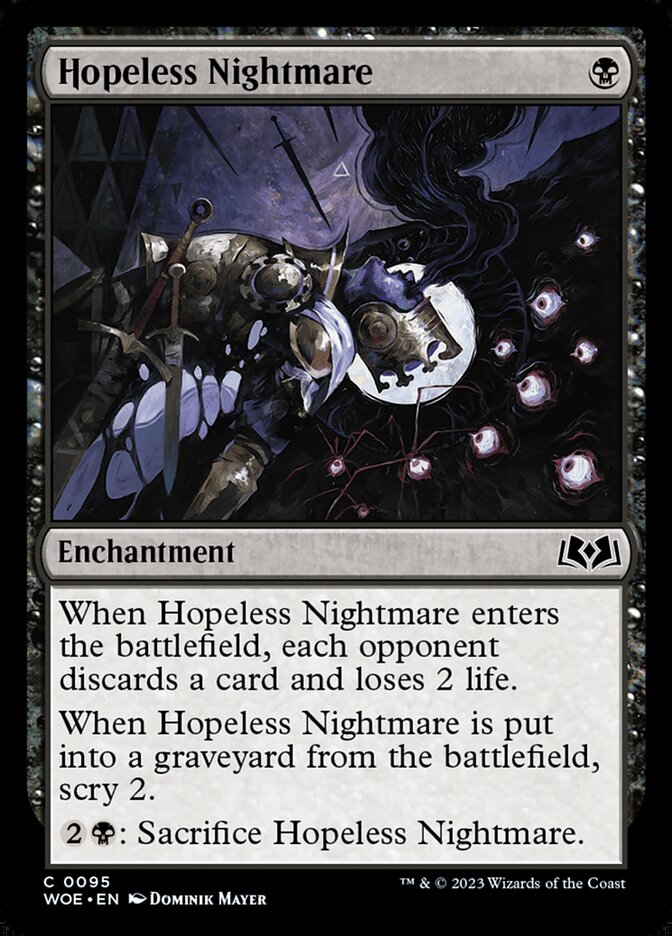 MTG Card Title: Hopeless Nightmare WOE/95