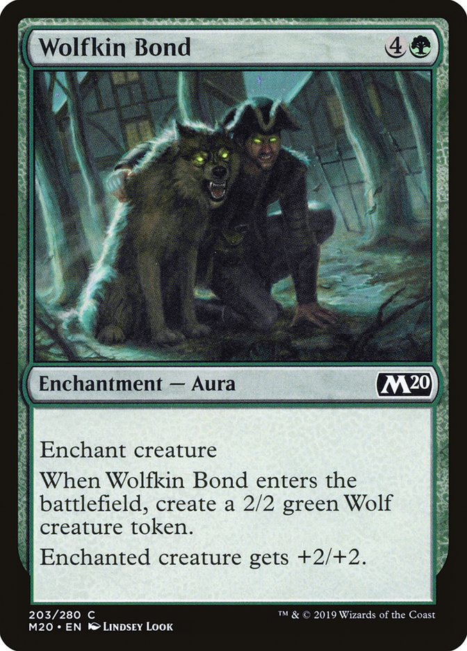 MTG Card Title: Wolfkin Bond M20/203