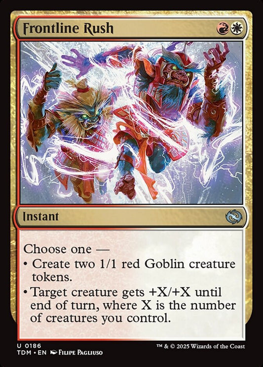 MTG Card Title: Frontline Rush TDM/186