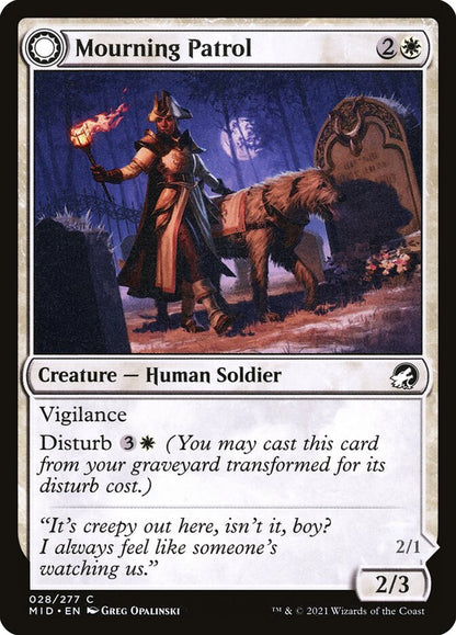 MTG Card Title: Mourning Patrol // Morning Apparition MID/28