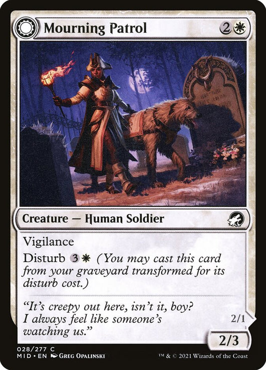 MTG Card Title: Mourning Patrol // Morning Apparition MID/28