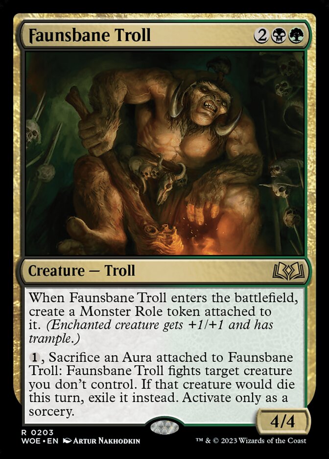 MTG Card Title: Faunsbane Troll WOE/203