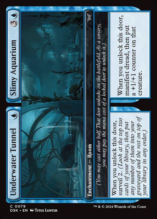 MTG Card Title: Underwater Tunnel // Slimy Aquarium DSK/79
