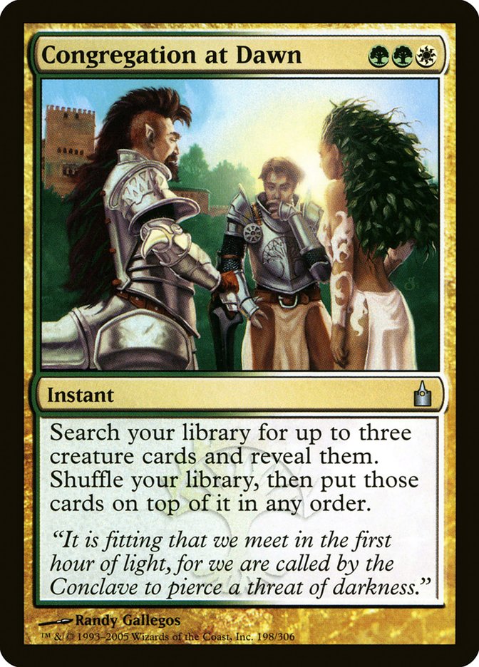 MTG Card Title: Congregation at Dawn RAV/198