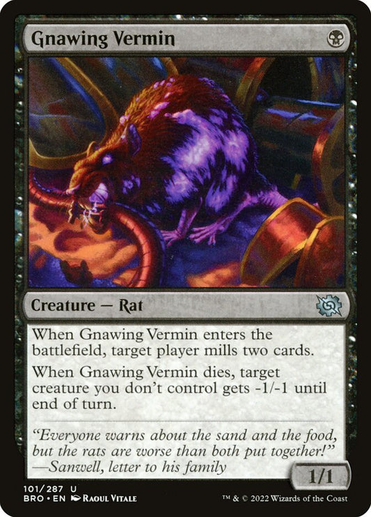 MTG Card Title: Gnawing Vermin BRO/101