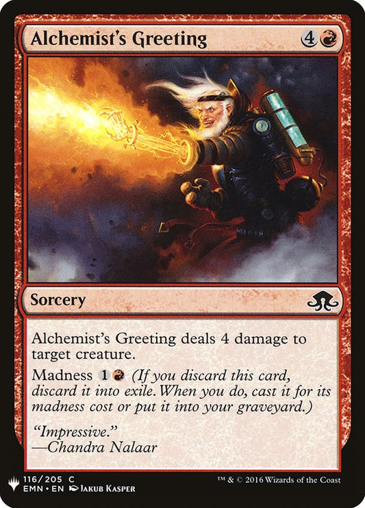 MTG Card Title: Alchemist's Greeting PLST/EMN-116