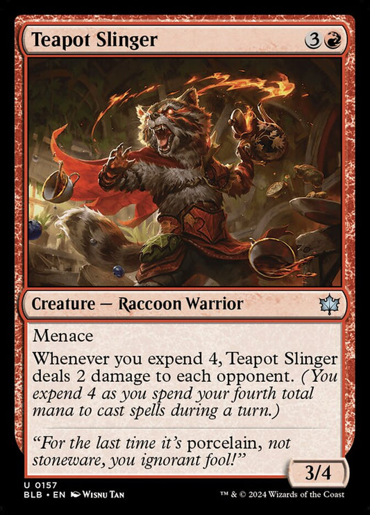 MTG Card Title: Teapot Slinger BLB/157