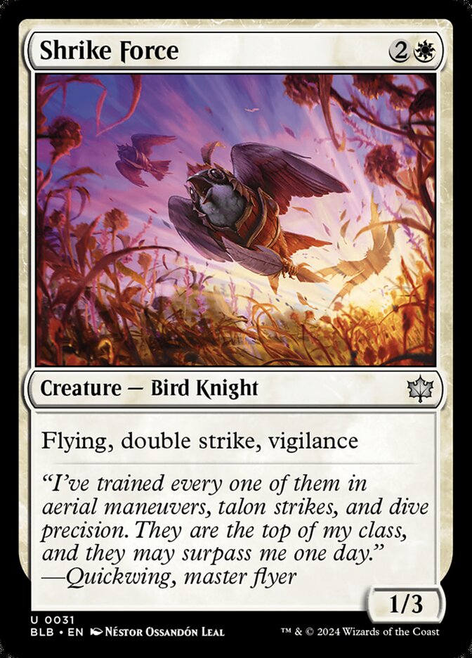 MTG Card Title: Shrike Force BLB/31