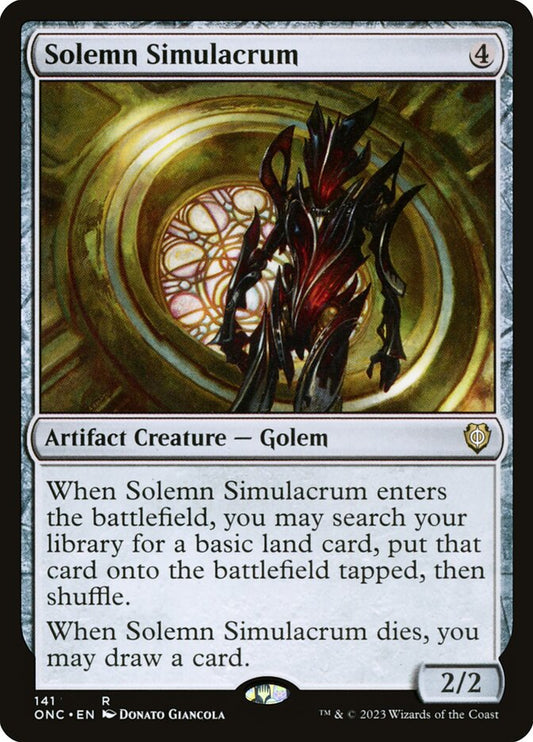 MTG Card Title: Solemn Simulacrum ONC/141