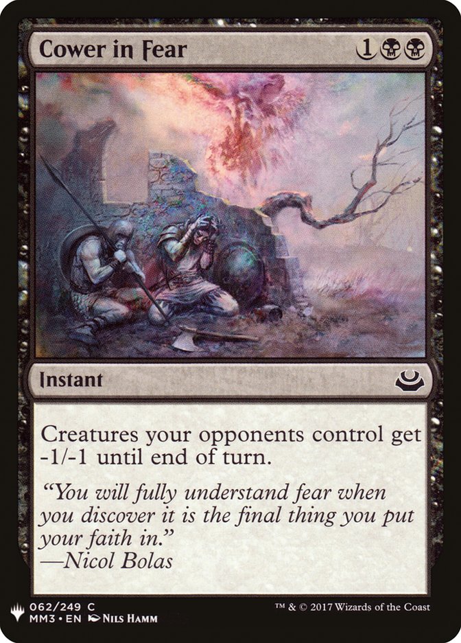 MTG Card Title: Cower in Fear PLST/MM3-62