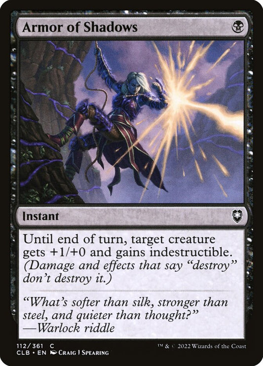 MTG Card Title: Armor of Shadows CLB/112