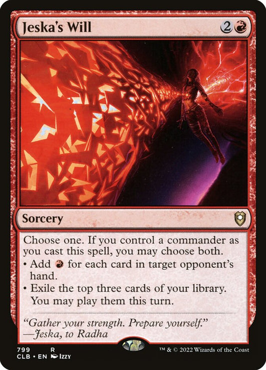 MTG Card Title: Jeska's Will CLB/799