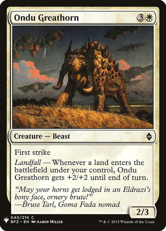 MTG Card Title: Ondu Greathorn PLST/BFZ-40