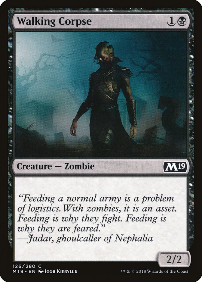 MTG Card Title: Walking Corpse M19/126