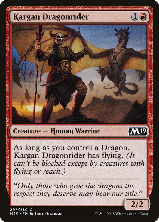 MTG Card Title: Kargan Dragonrider M19/297