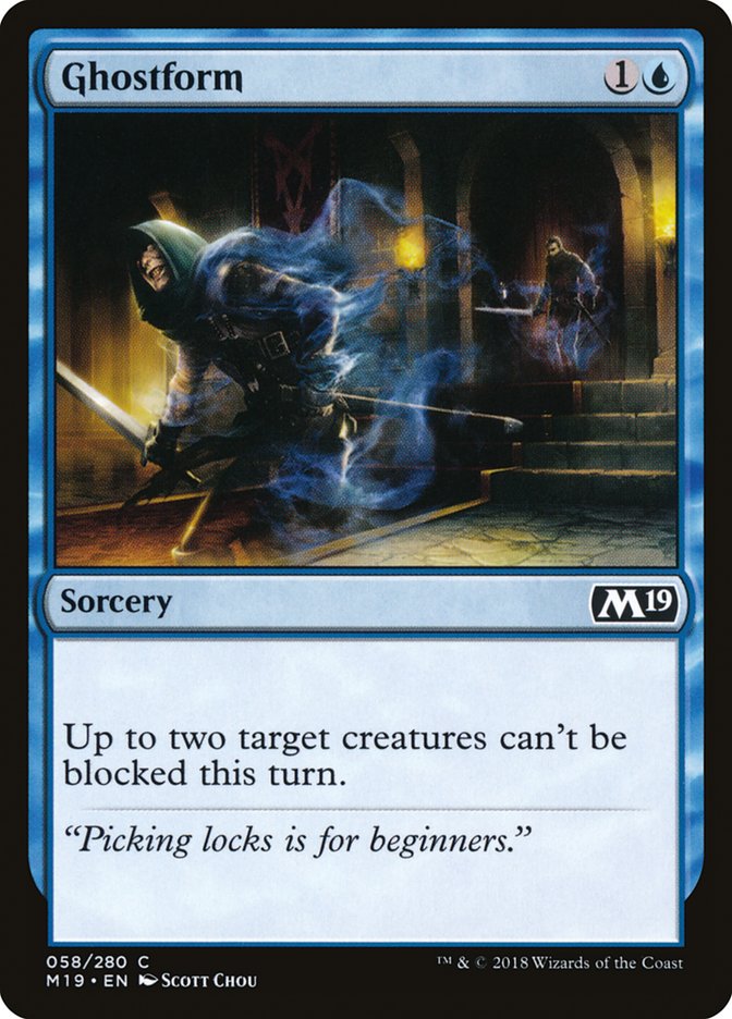 MTG Card Title: Ghostform M19/58