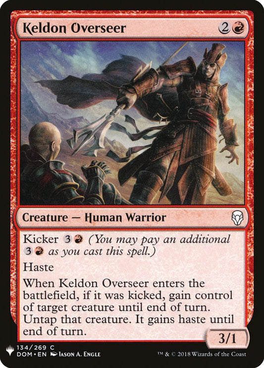 MTG Card Title: Keldon Overseer PLST/DOM-134