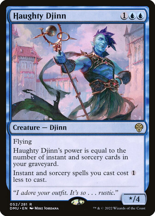 MTG Card Title: Haughty Djinn DMU/52