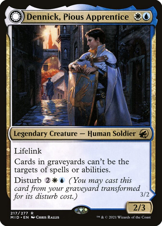 MTG Card Title: Dennick, Pious Apprentice // Dennick, Pious Apparition MID/217