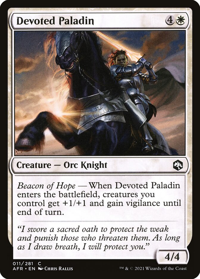 MTG Card Title: Devoted Paladin AFR/11