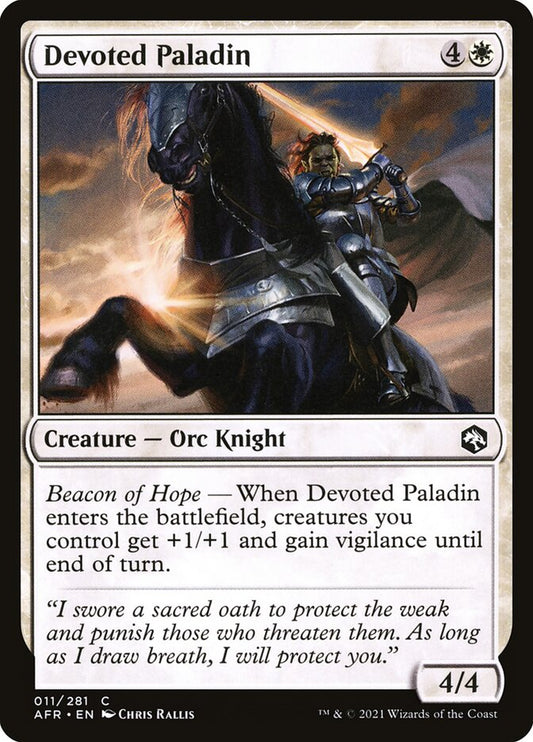 MTG Card Title: Devoted Paladin AFR/11