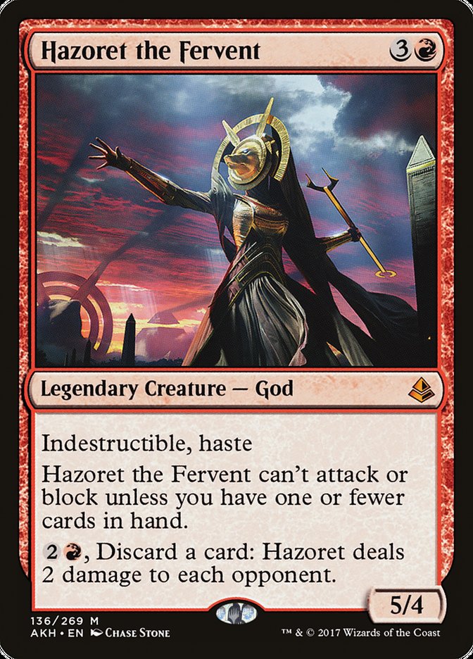 MTG Card Title: Hazoret the Fervent AKH/136