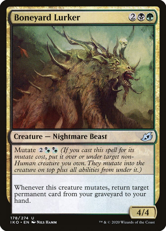 MTG Card Title: Boneyard Lurker IKO/178