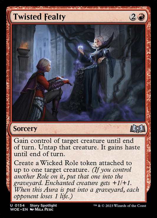 MTG Card Title: Twisted Fealty WOE/154