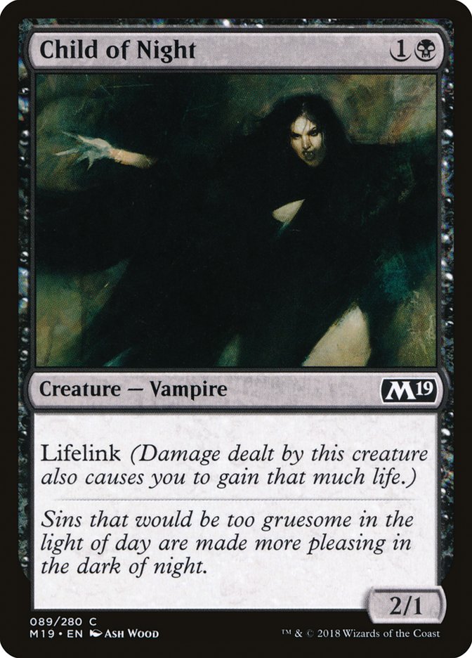 MTG Card Title: Child of Night M19/89