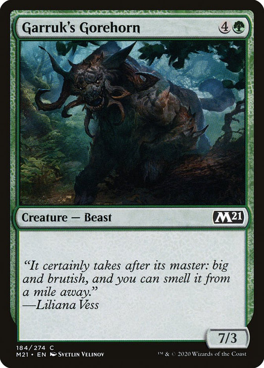 MTG Card Title: Garruk's Gorehorn M21/184