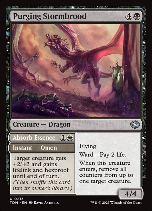 MTG Card Title: Purging Stormbrood // Absorb Essence TDM/213