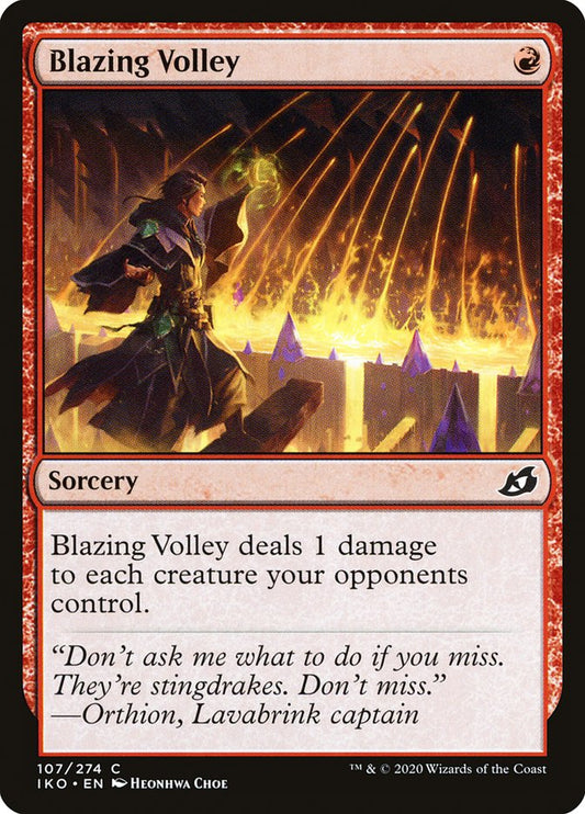 MTG Card Title: Blazing Volley IKO/107