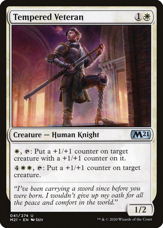 MTG Card Title: Tempered Veteran M21/41