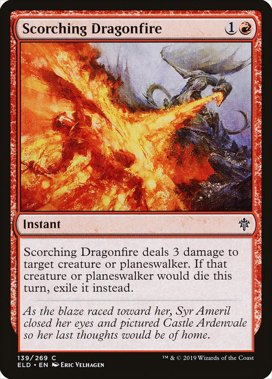 MTG Card Title: Scorching Dragonfire ELD/139