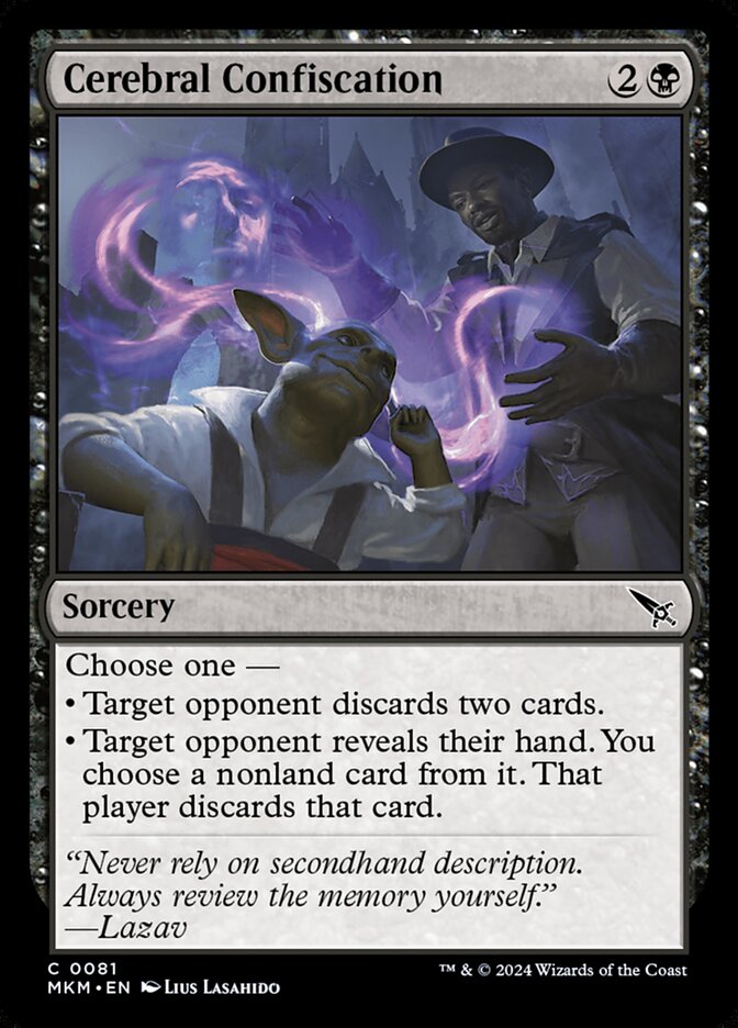 MTG Card Title: Cerebral Confiscation MKM/81