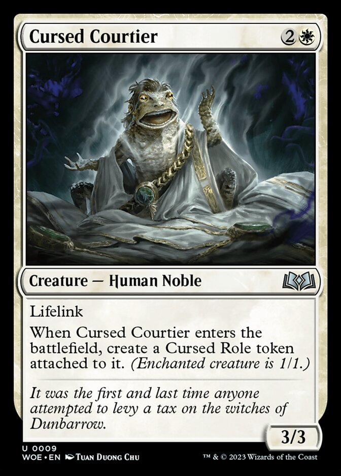 MTG Card Title: Cursed Courtier WOE/9