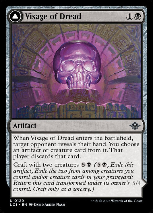 MTG Card Title: Visage of Dread // Dread Osseosaur LCI/129