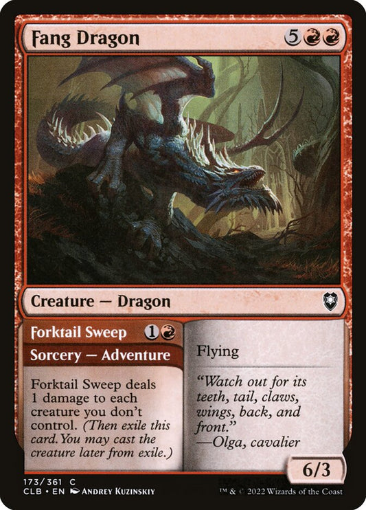 MTG Card Title: Fang Dragon // Forktail Sweep CLB/173