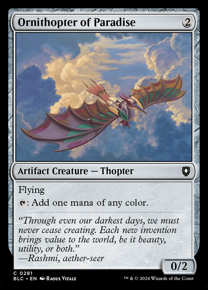 MTG Card Title: Ornithopter of Paradise BLC/281